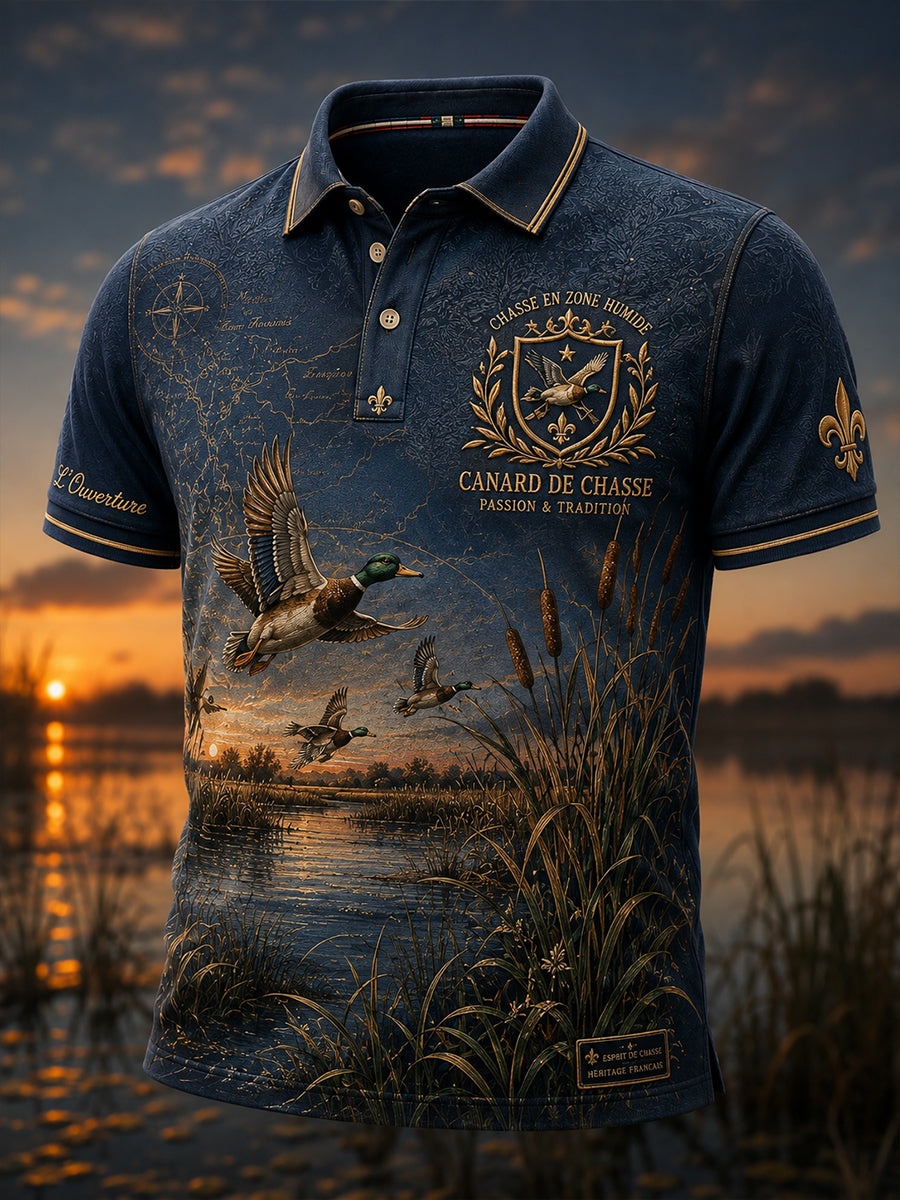 T-shirt à manches courtes pour la saison de chasse française, modèle homme