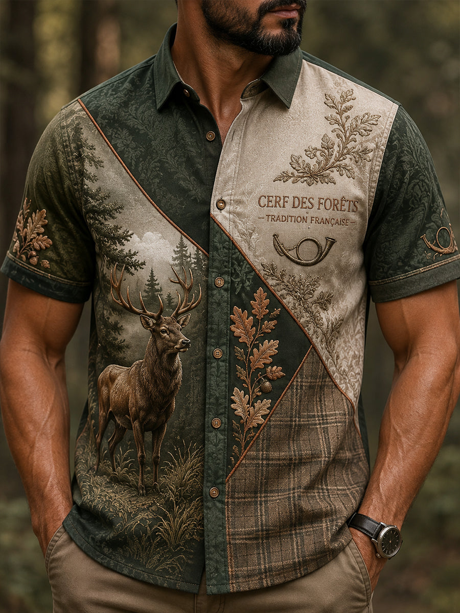 T-shirt à manches courtes pour la saison de chasse française, modèle homme