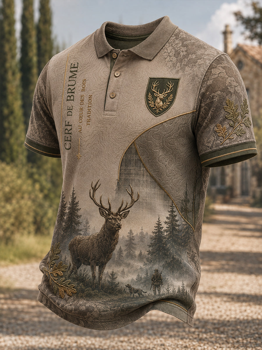 T-shirt à manches courtes pour la saison de chasse française, modèle homme