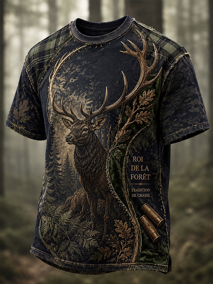 T-shirt à manches courtes pour la saison de chasse française, modèle homme