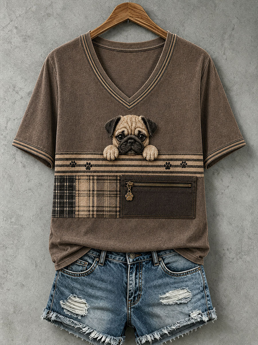 T-shirt Lovely Pug Femme