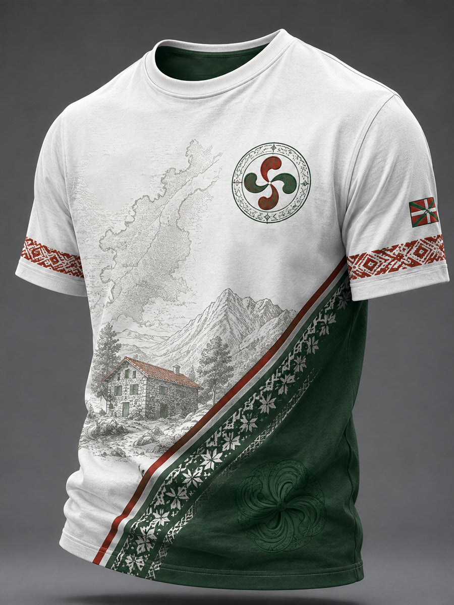 T-shirt à imprimé Pays Basque pour homme