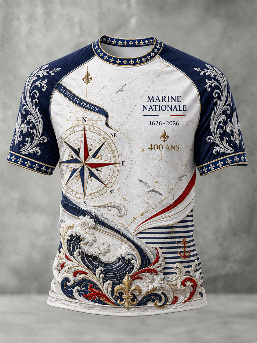 T-shirt à manches courtes bleu marine pour homme