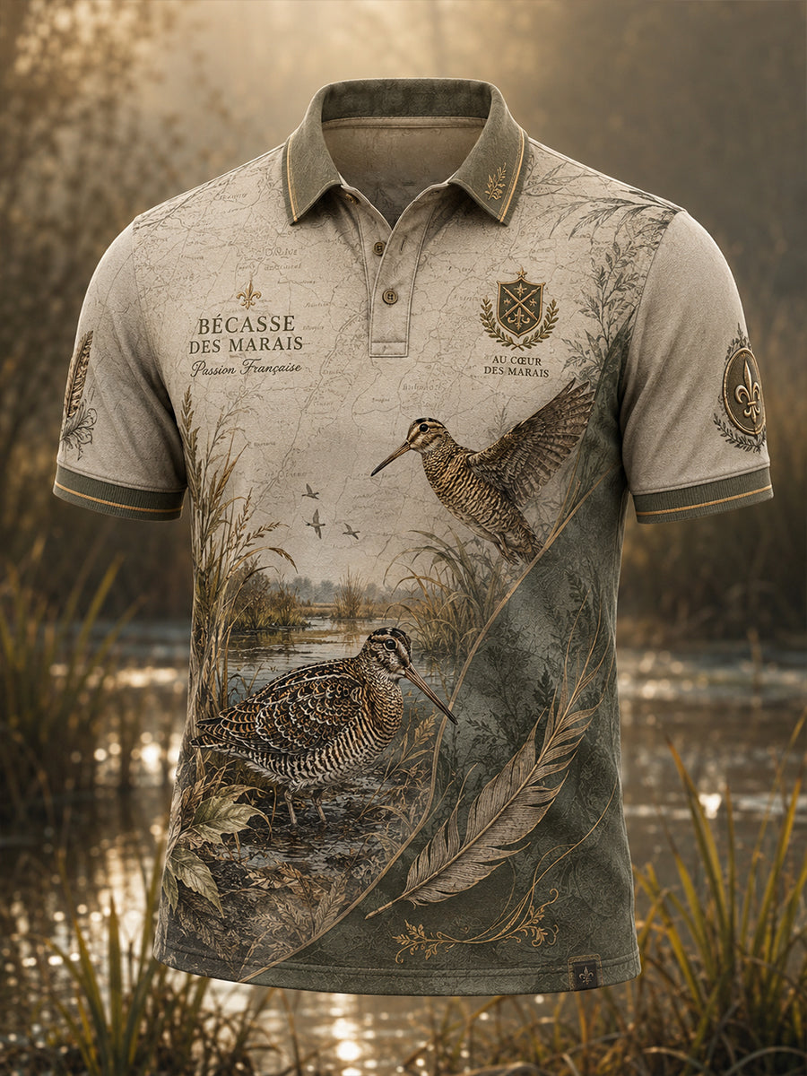 Chemise française de chasse à manches courtes pour homme