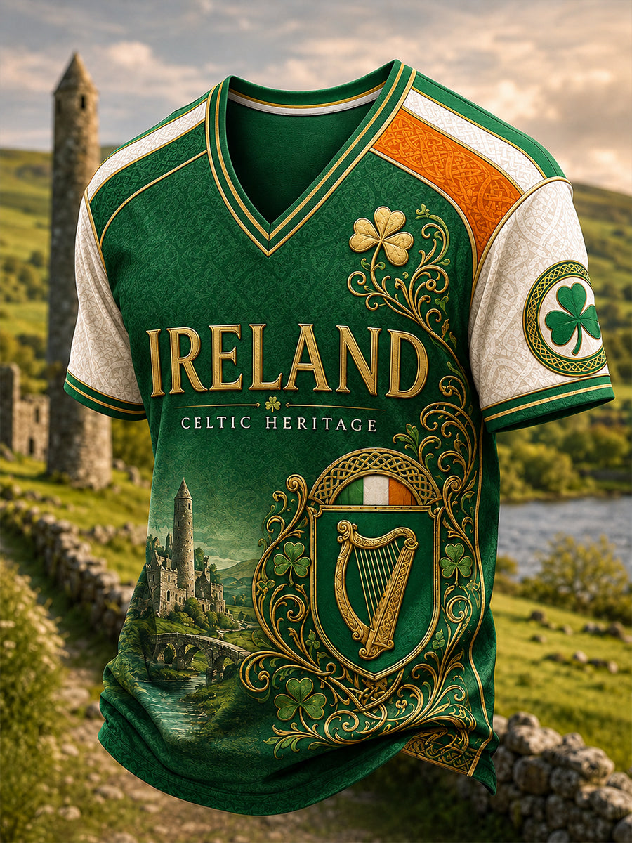 Men's Irish Patriotic V-neck T-shirt