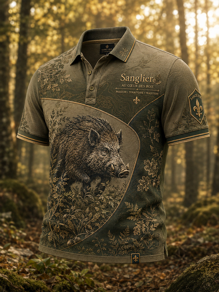 Chemise à manches courtes française de saison pour la chasse masculine