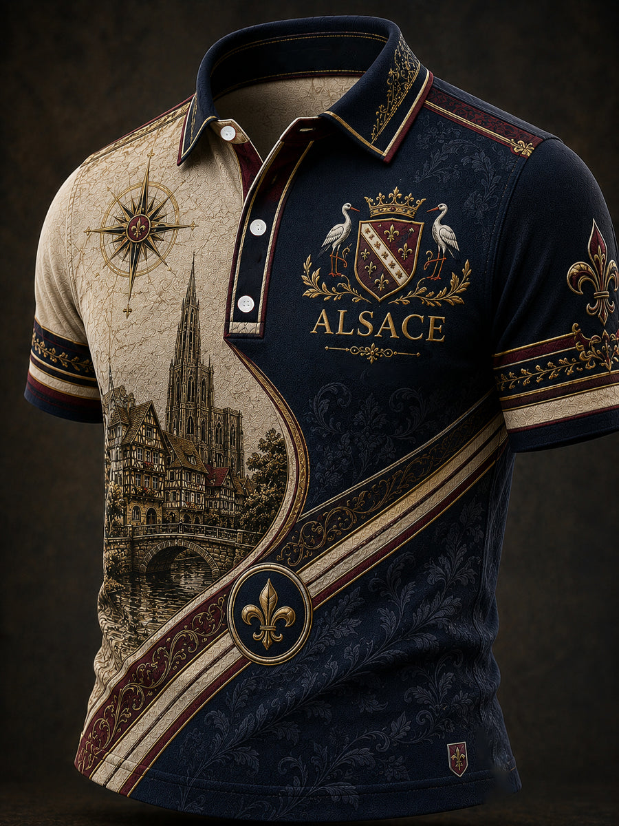Haut décontracté pour homme, imprimé Alsace, France