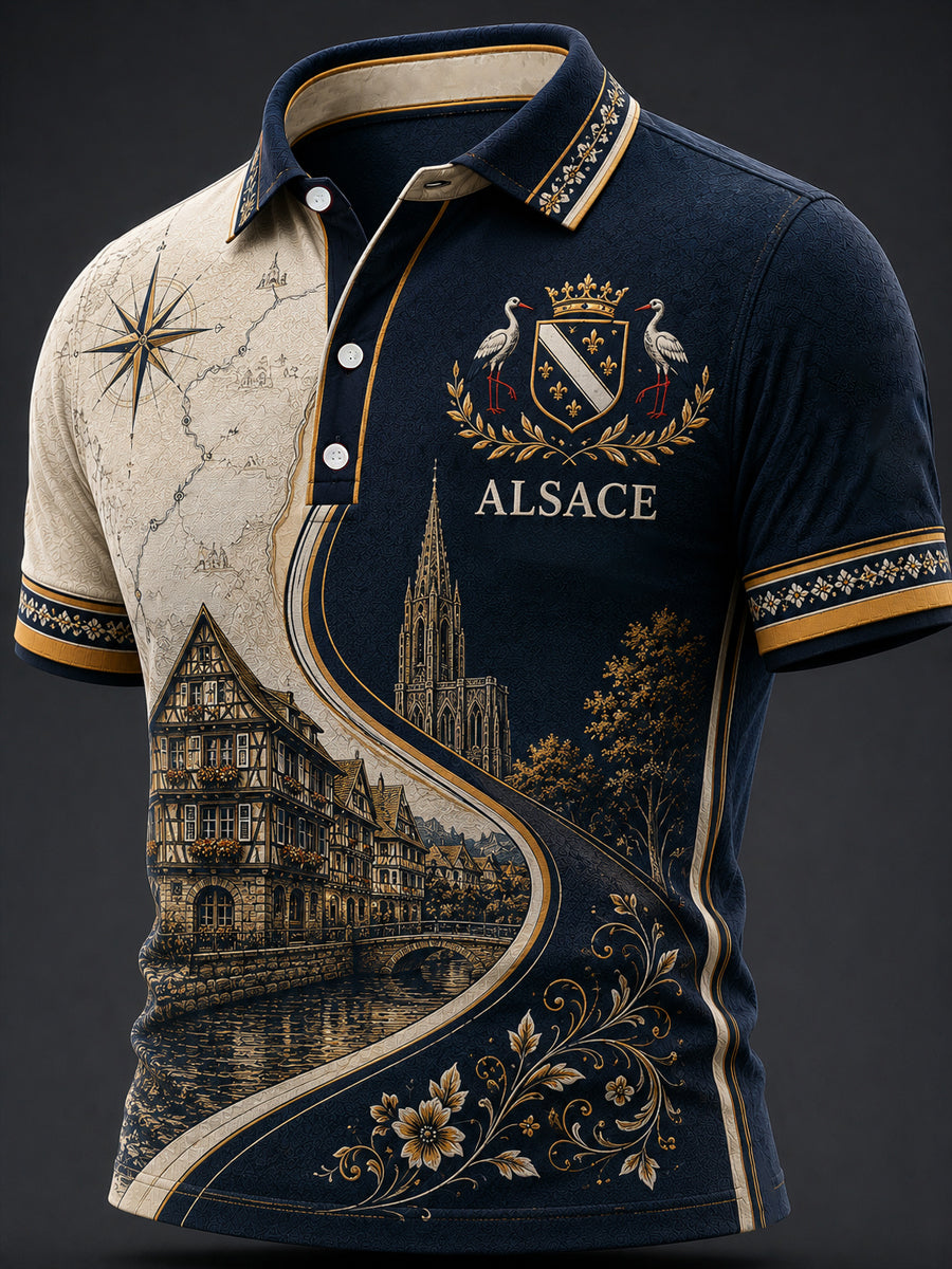 Haut décontracté pour homme, imprimé Alsace, France