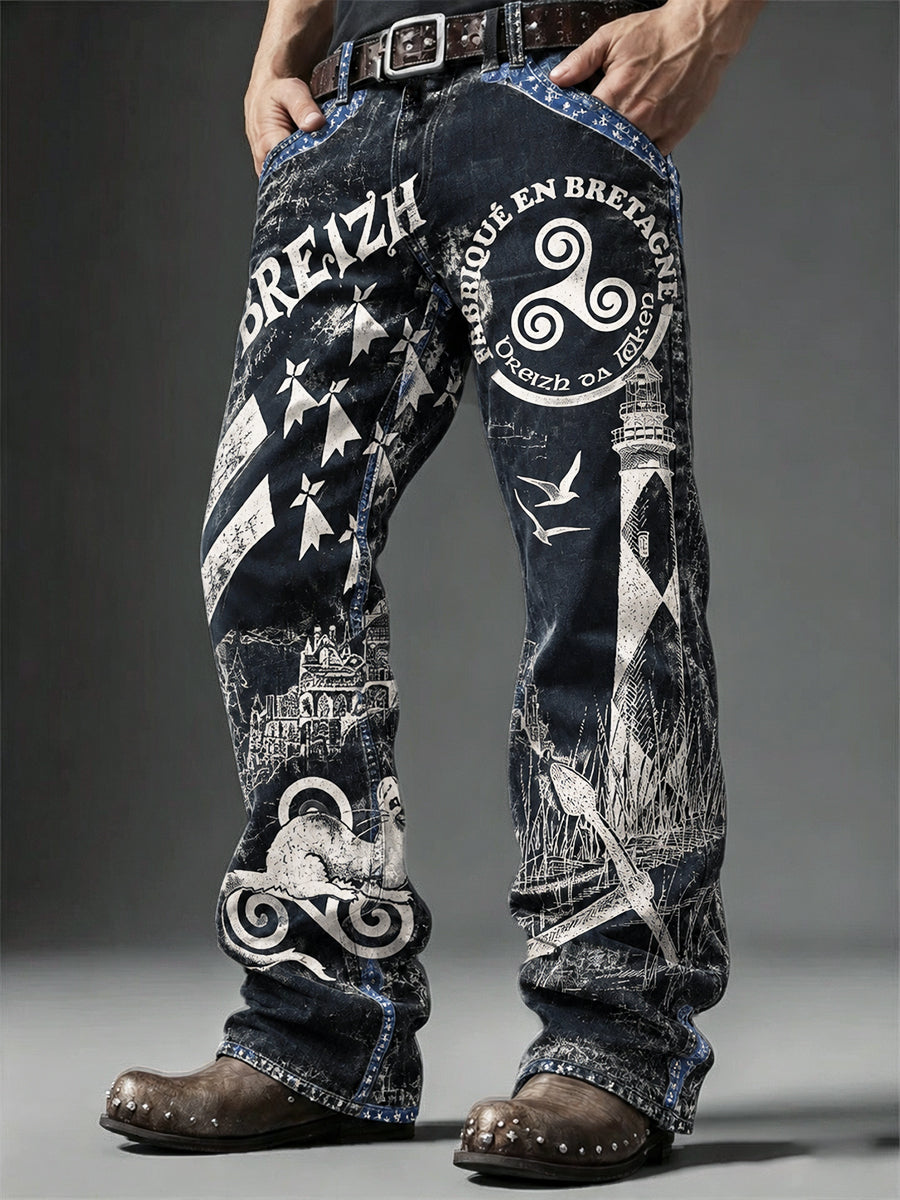 Pantalons Décontractés Homme Noir French Breton