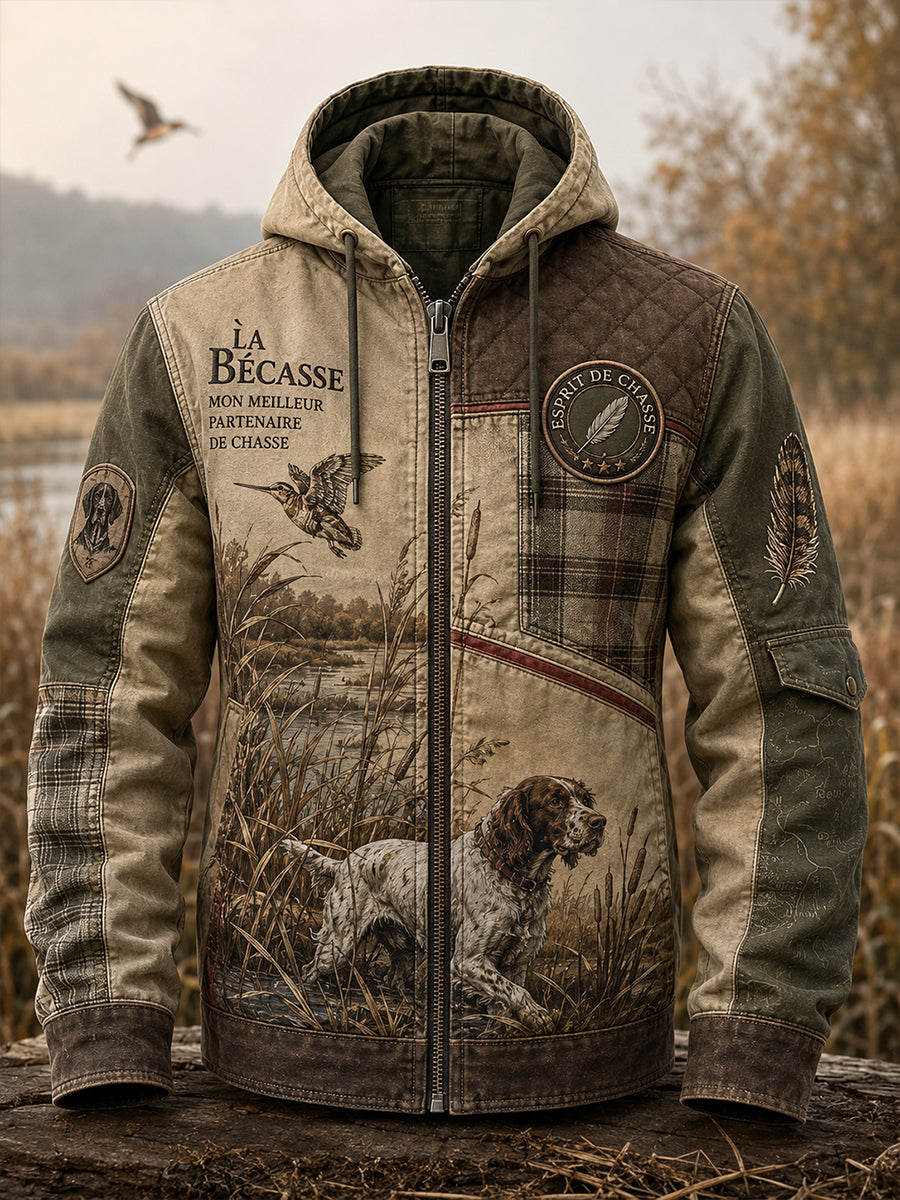 Cardigan à capuche de chasse français pour homme