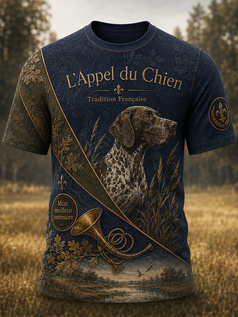 T-shirt manches courtes de chasse à la française pour hommes