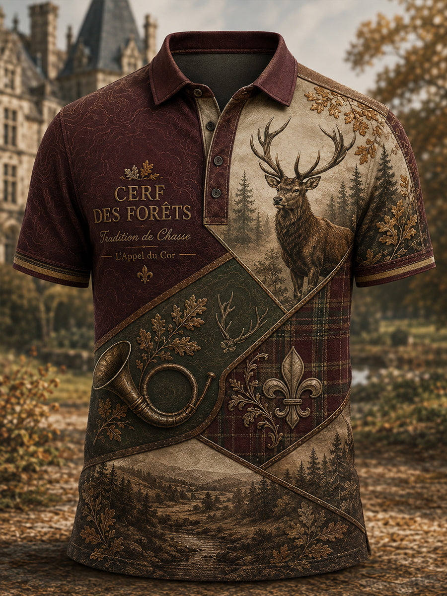 Chemise à col en V pour la saison de chasse française, modèle femme