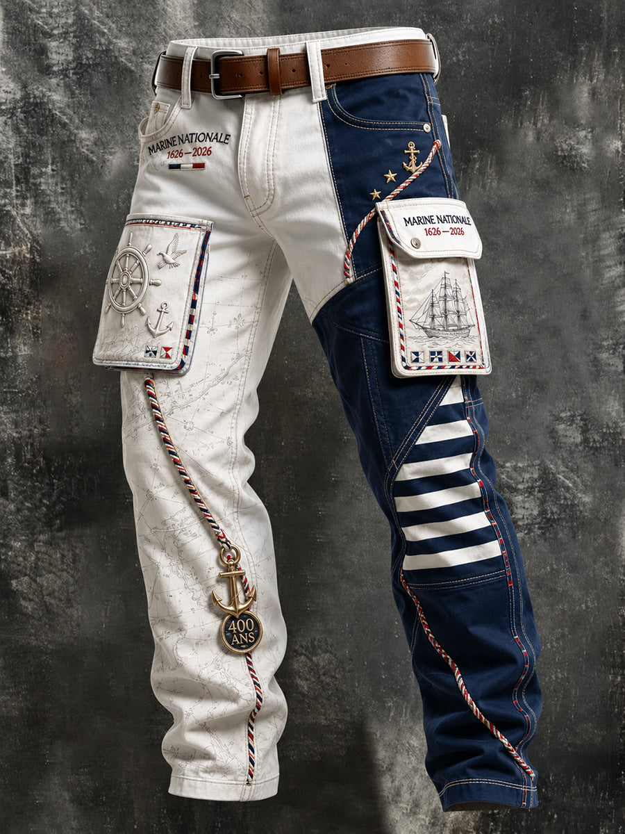 Pantalons de travail décontractés pour hommes French Navy