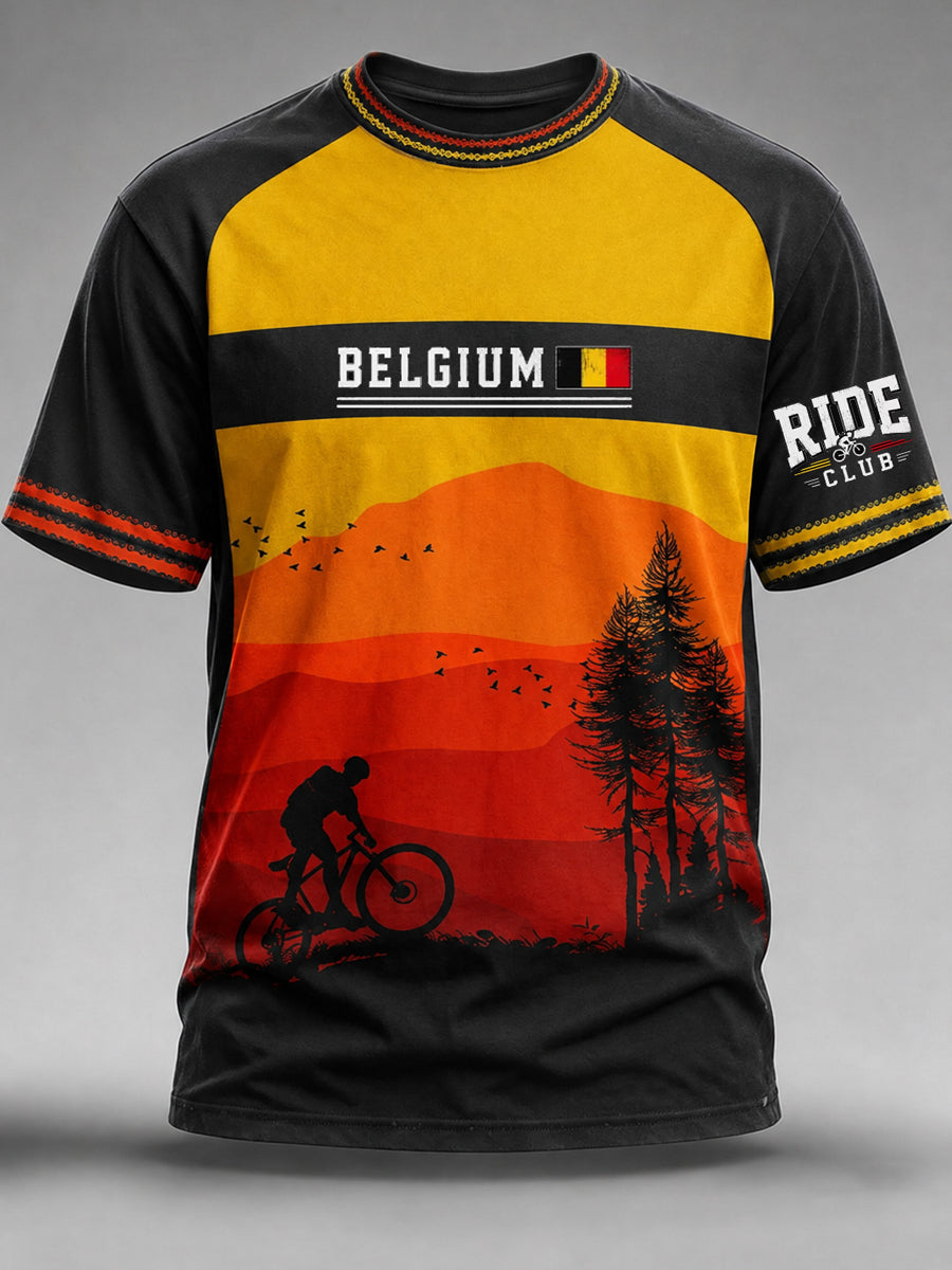 T-shirt homme à manches courtes, ample, à imprimé «Roi de la boue de Belgique », style vintage et tendance