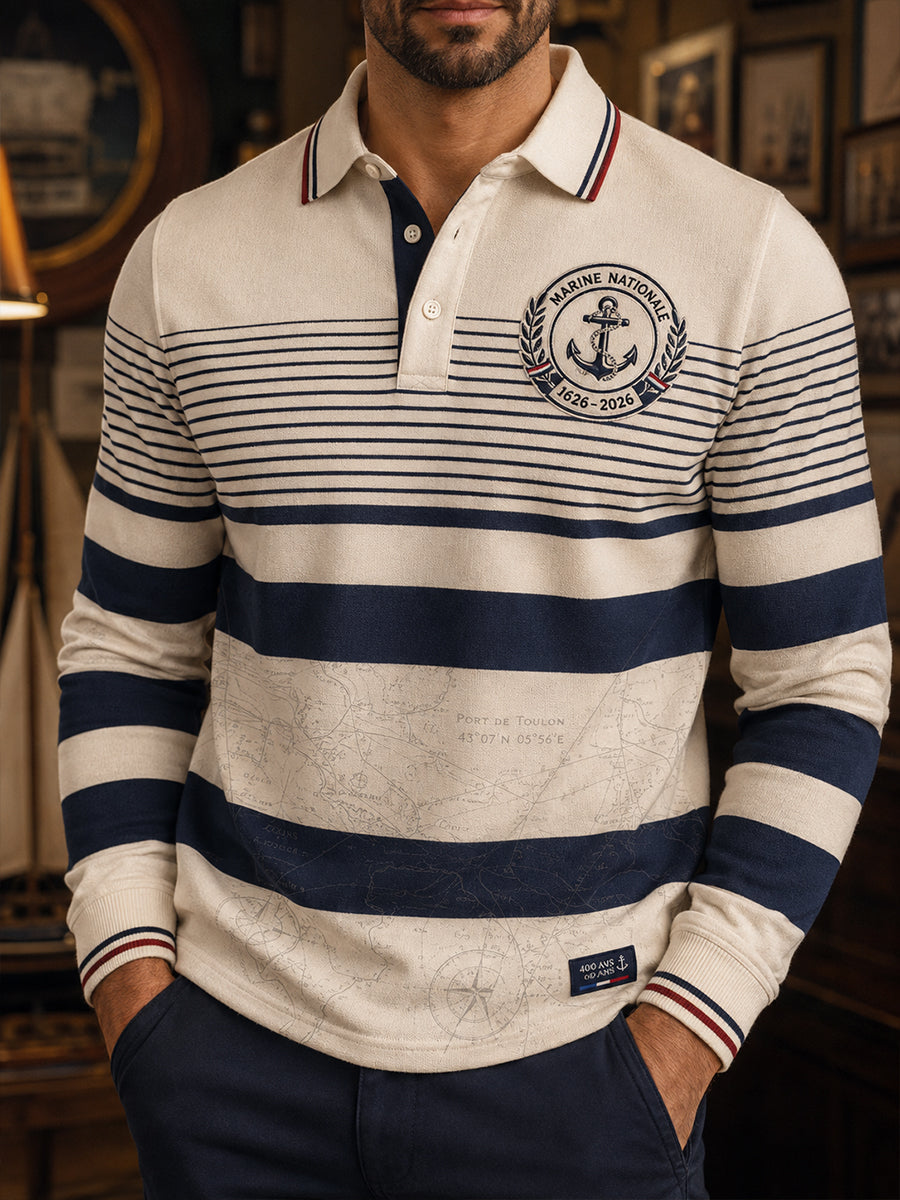 Chemise à manches longues de la Marine française pour homme