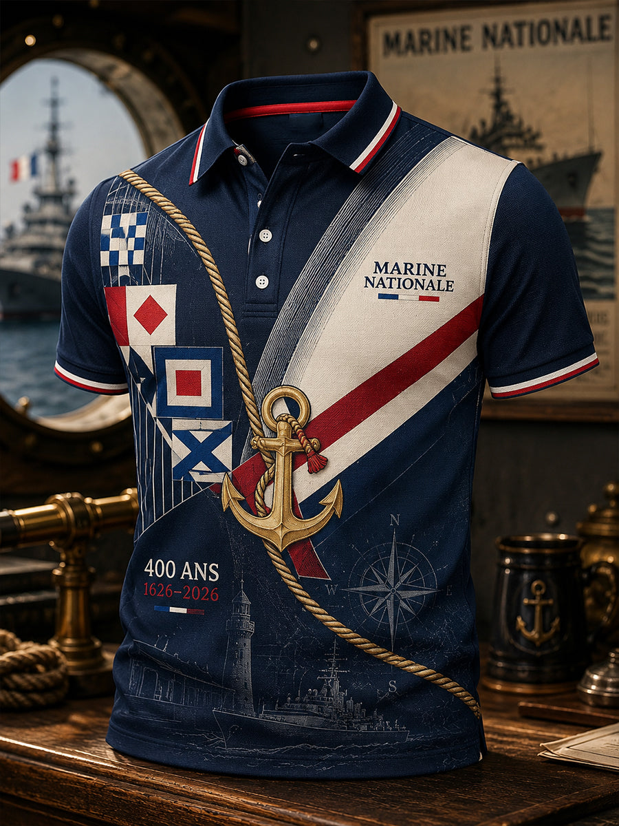 Chemise à manches courtes bleu marine pour homme