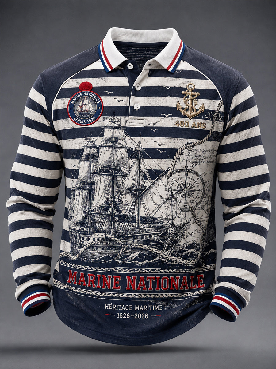 Chemise à manches longues de la Marine française pour homme