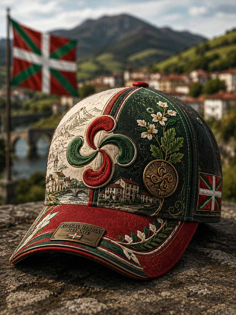 Chapeau unisexe à imprimé traditionnel basque