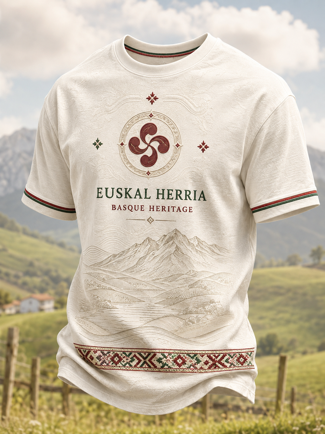T-shirt manches courtes Basque Art Homme