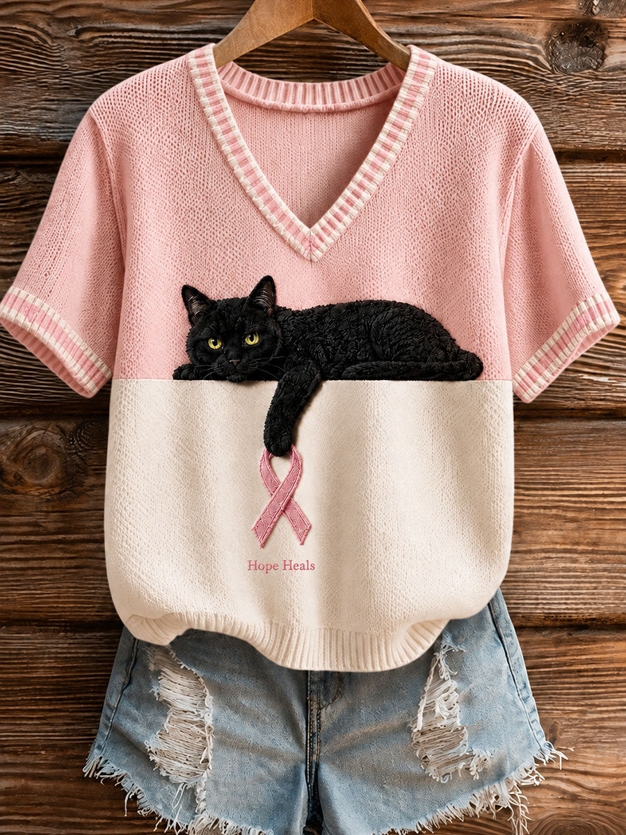 T-shirt à manches courtes pour femme Breast Cancer Awareness