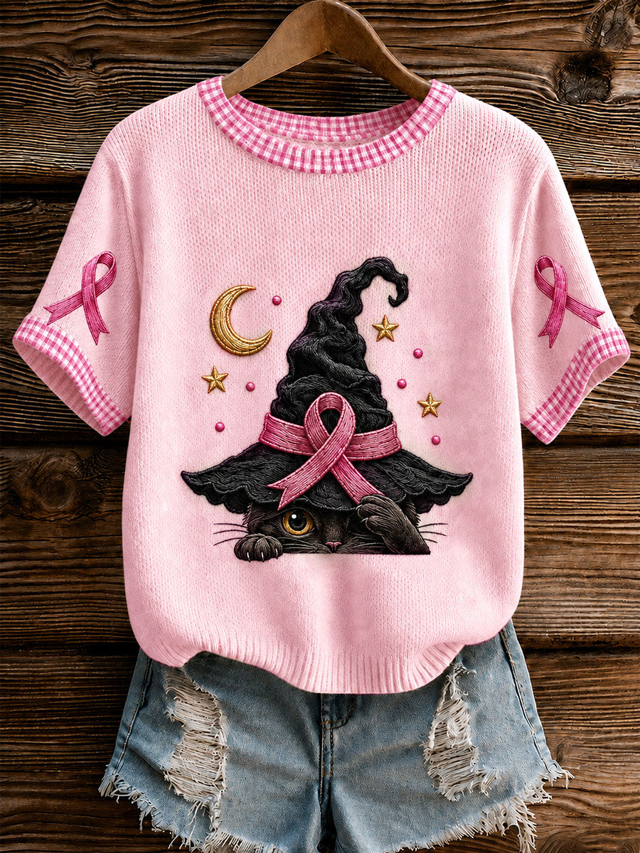 Women's Breast Cancer Awareness Magic Hat T-shirt à manches courtes