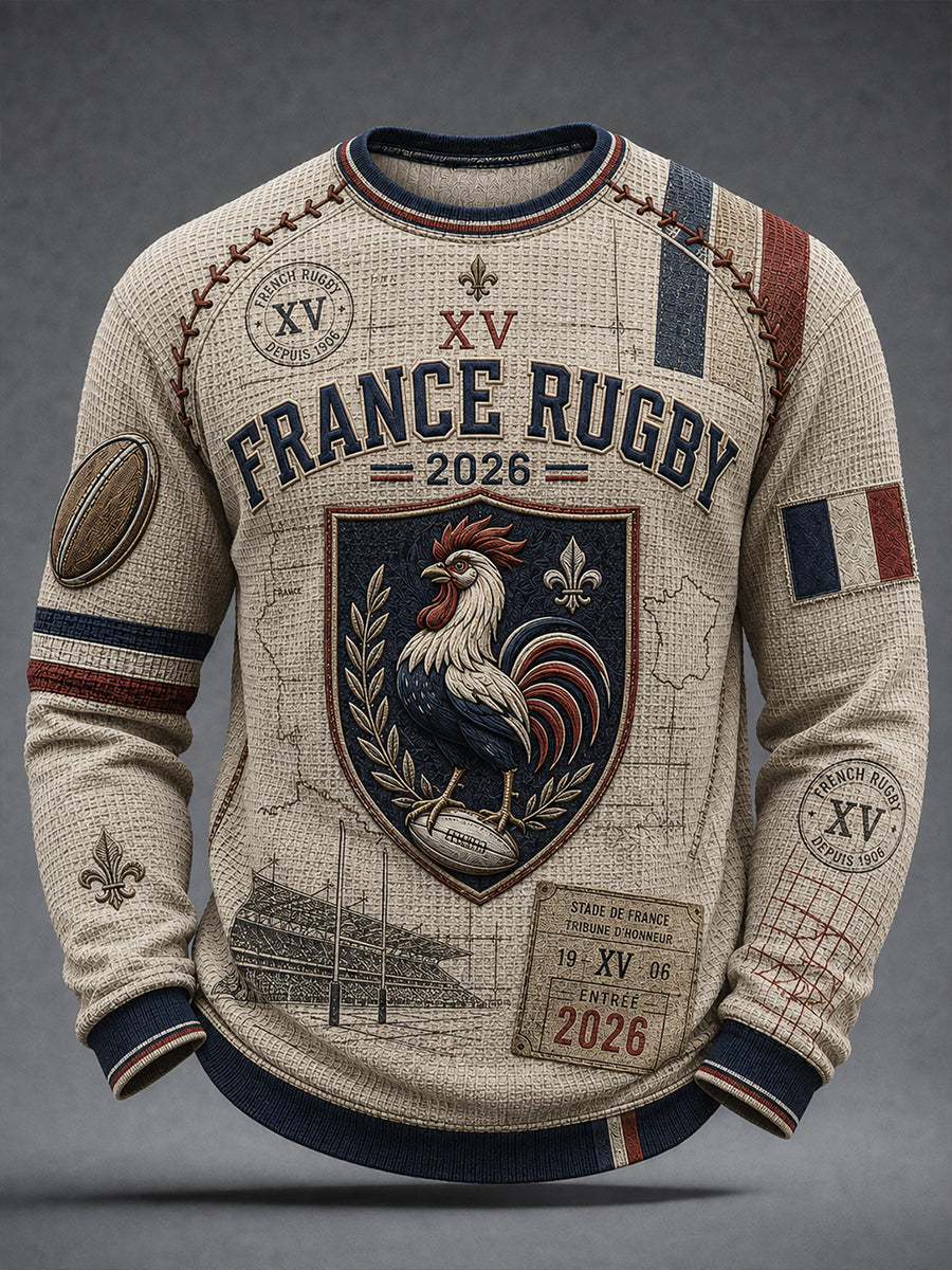 T-shirt à manches longues French Rugby Waffle Homme