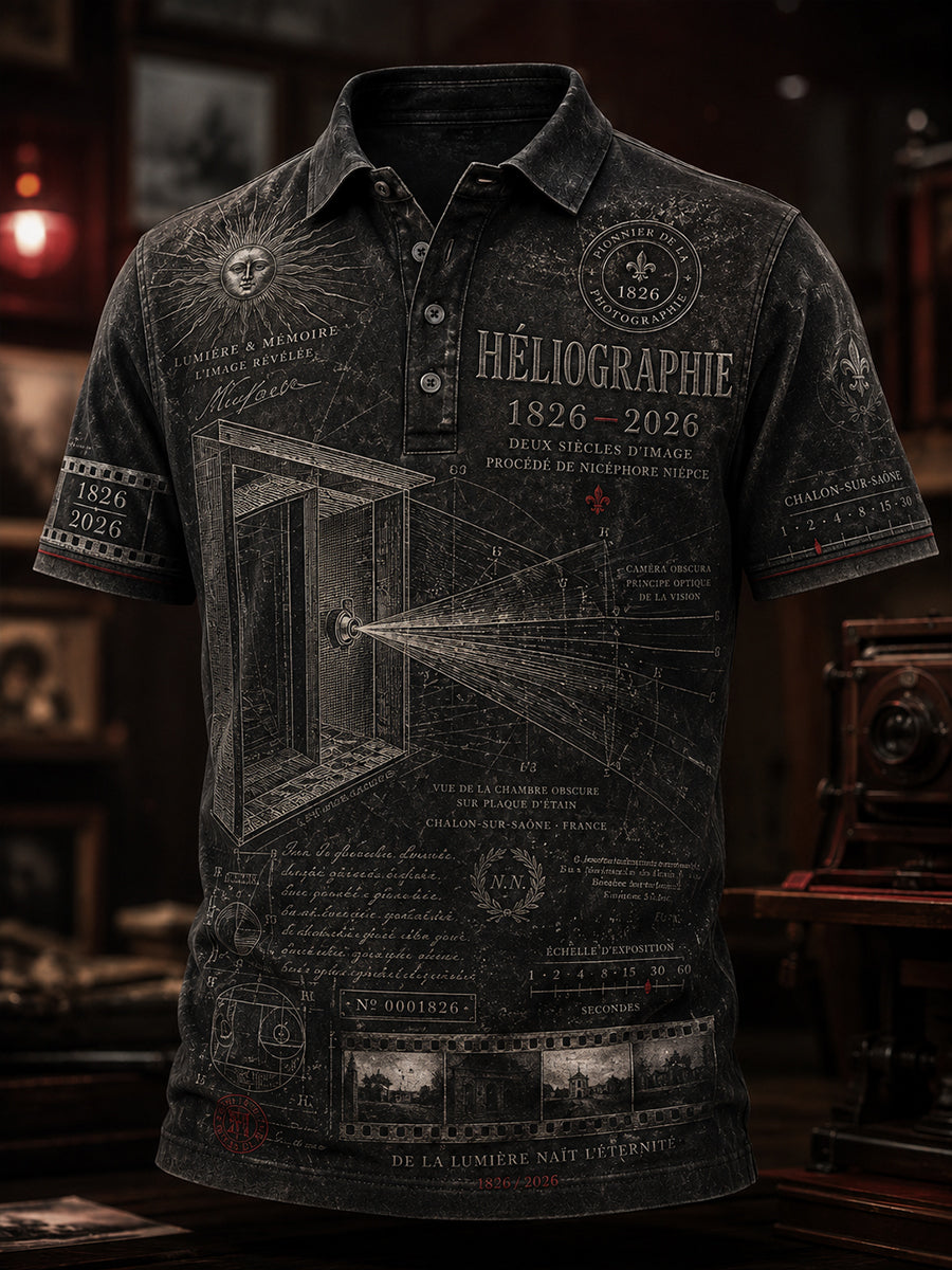 T-shirt manches courtes «Bicentenaire de la photographie» pour hommes, France