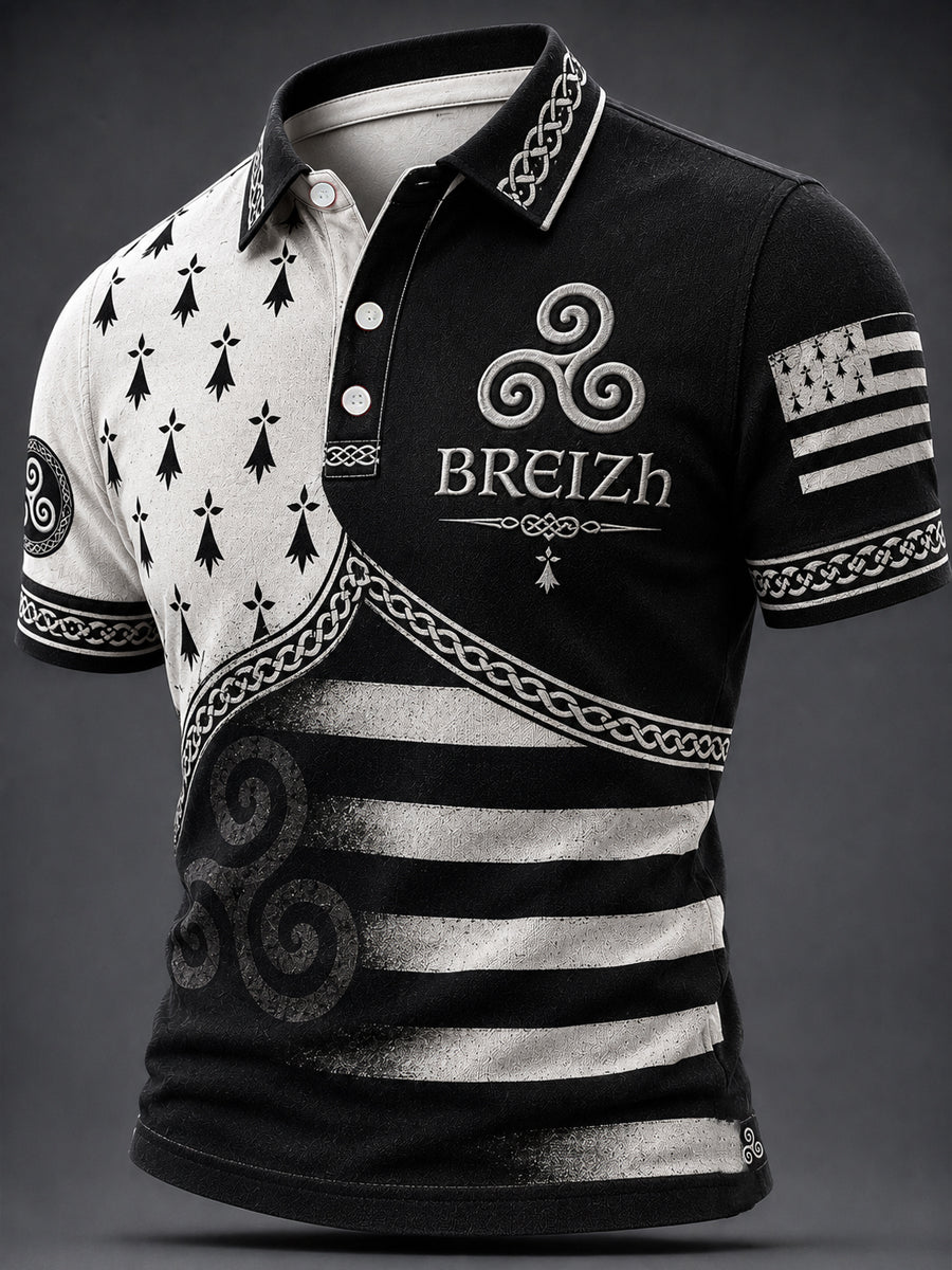 Haut décontracté pour homme à imprimé celtique de Bretagne, France