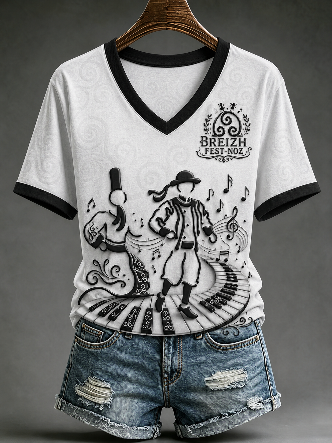 T-shirt à manches courtes Brittany Fest-Noz Music Culture Femme