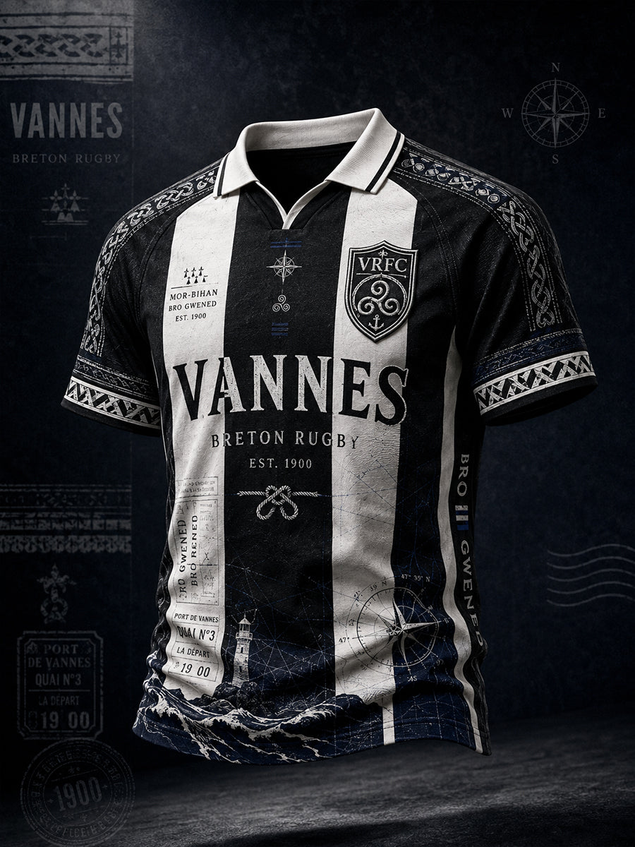T-shirt manches courtes pour fans de rugby, équipe masculine française RC Vannes