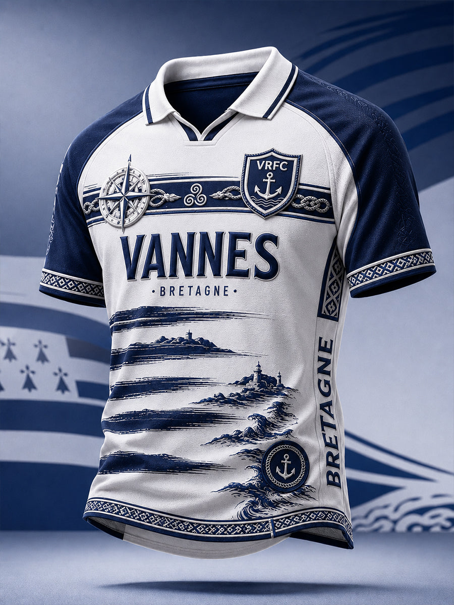 T-shirt manches courtes pour fans de rugby, équipe masculine française RC Vannes