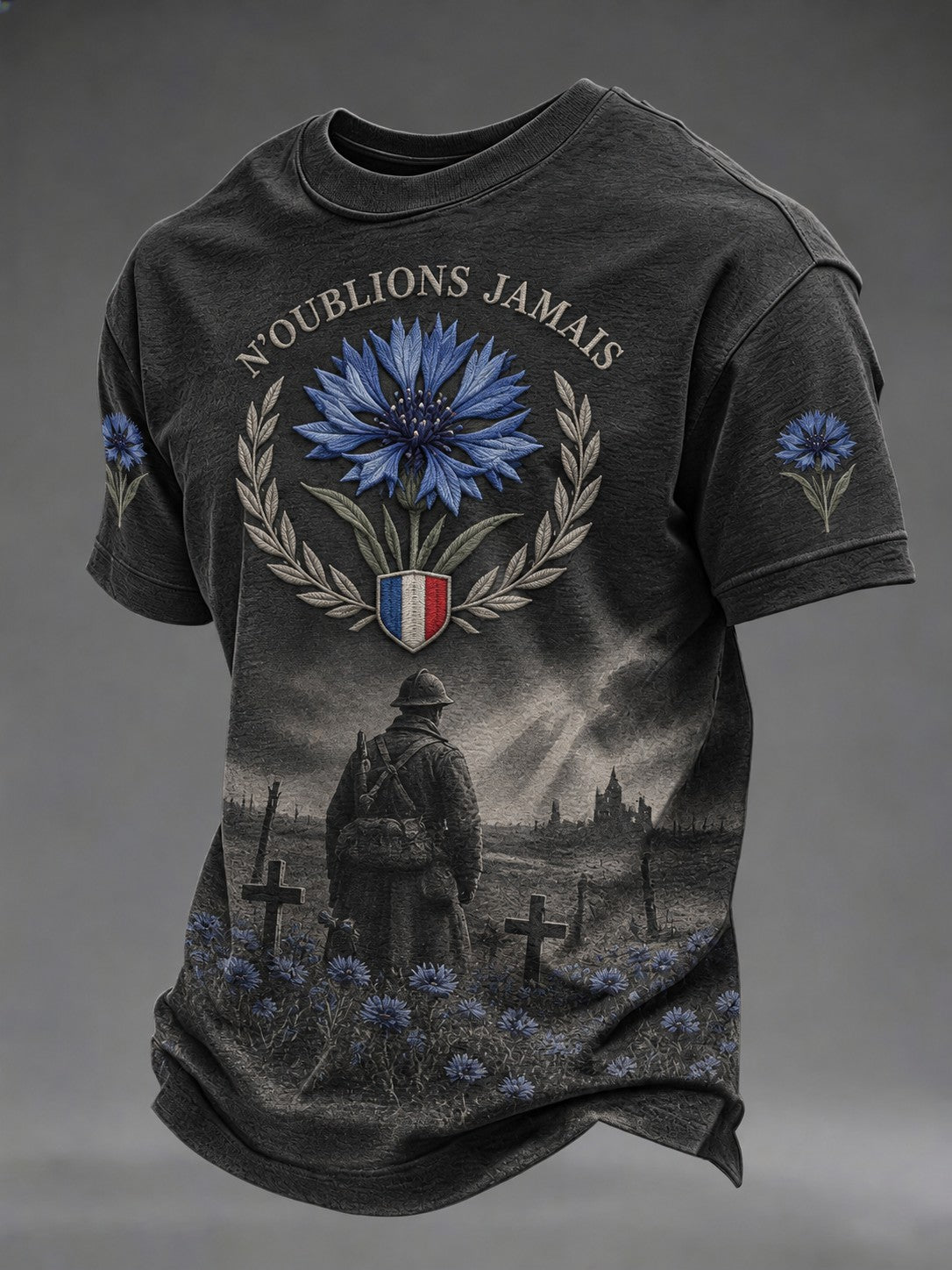 T-shirt imprimé pour hommes «N'OUBLIONS JAMAIS»