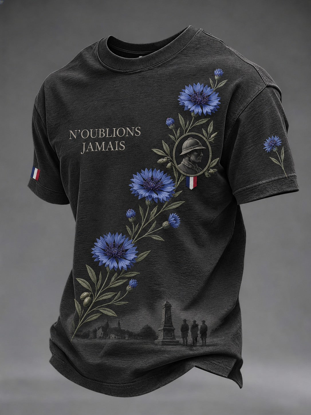 T-shirt imprimé pour hommes «N'OUBLIONS JAMAIS»