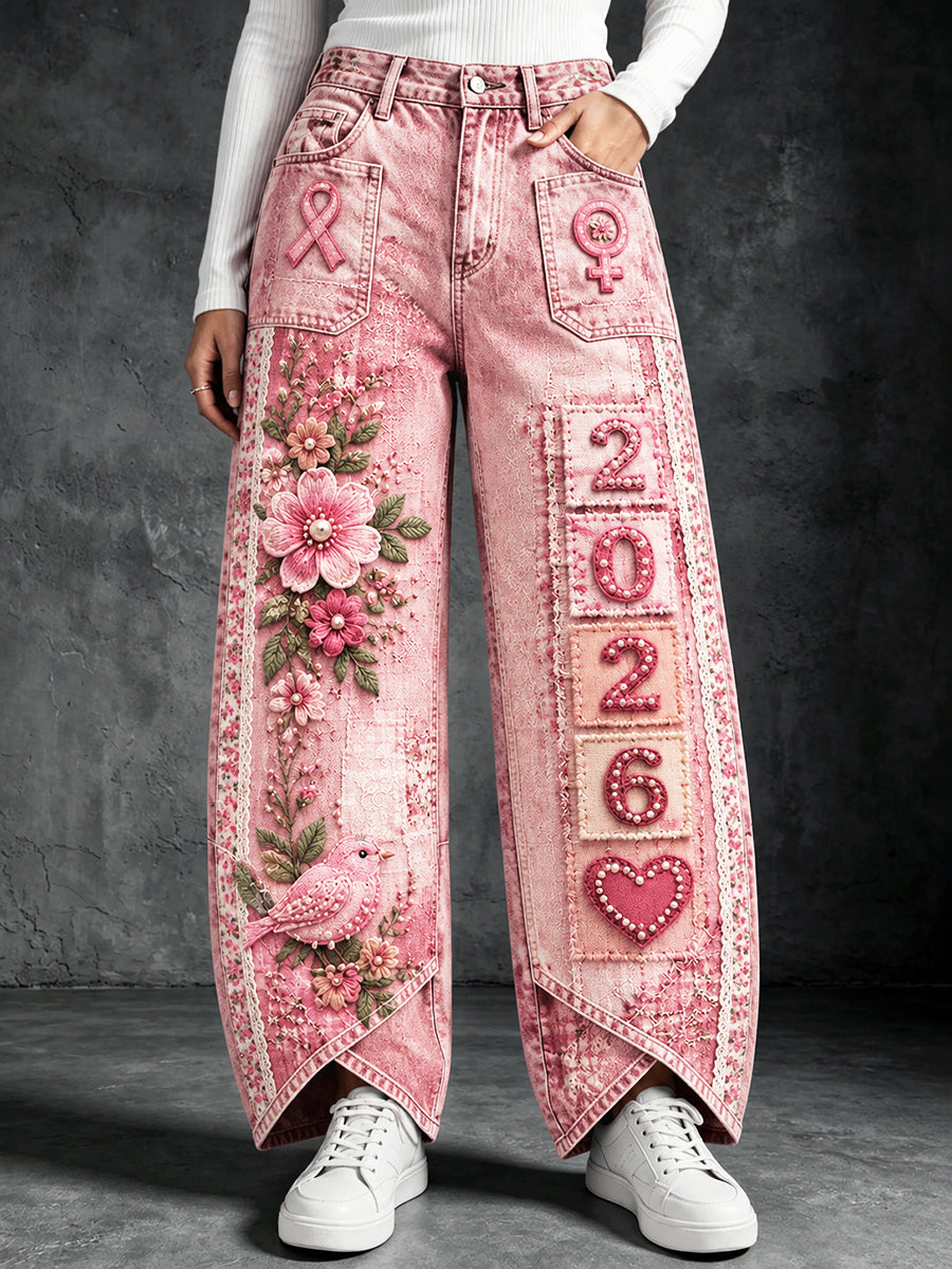 Pantalon Décontracté Femme France Cancer Du Sein Patchwork Imprimé