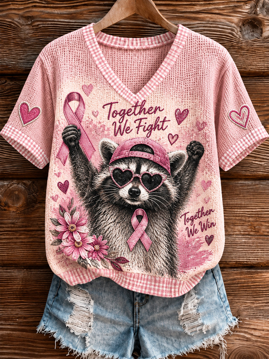 T-shirt à manches courtes de la campagne française de sensibilisation au cancer du sein pour femmes "Octobre rose"