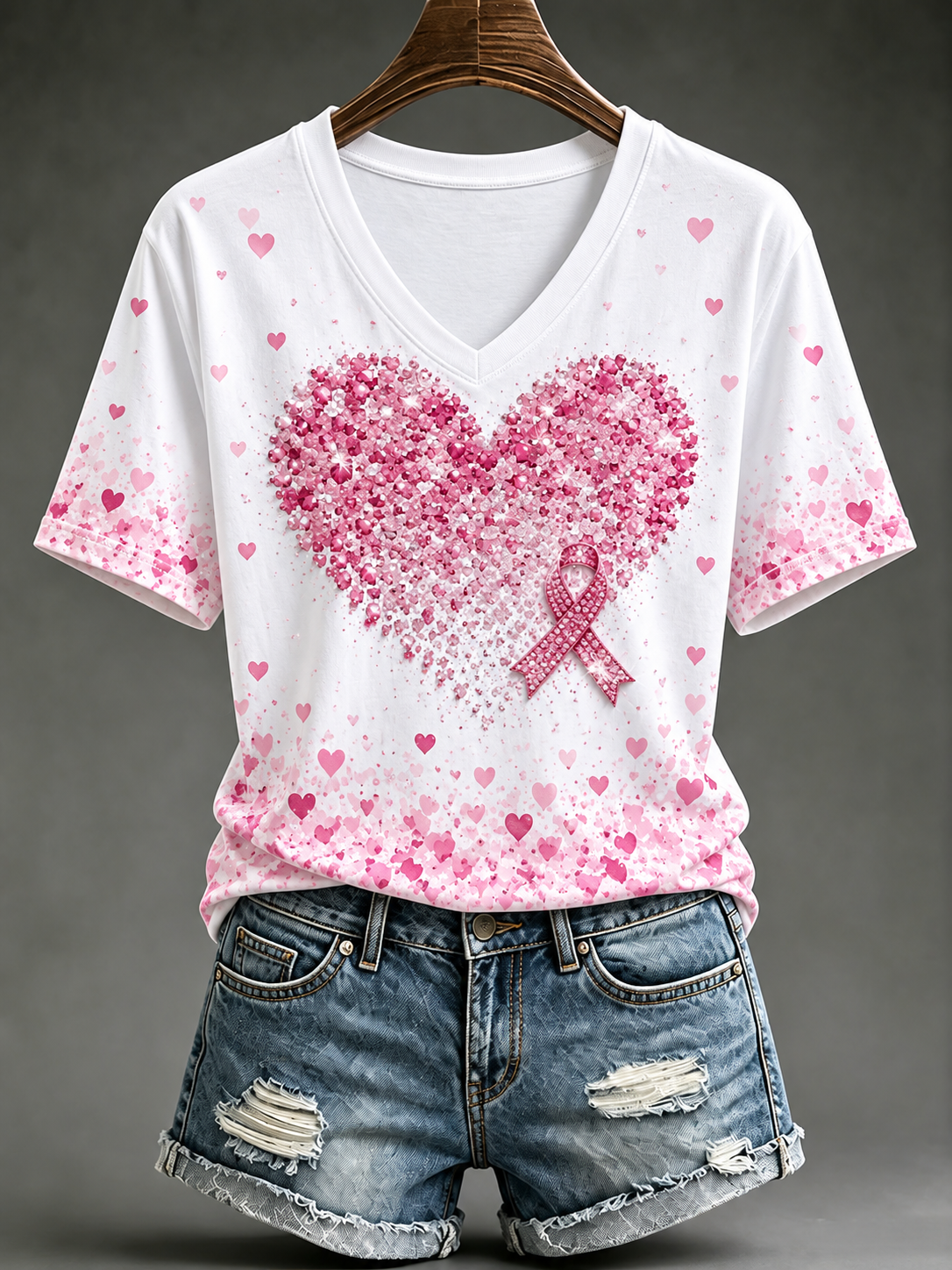 T-shirt à manches courtes pour le cancer du sein chez la femme