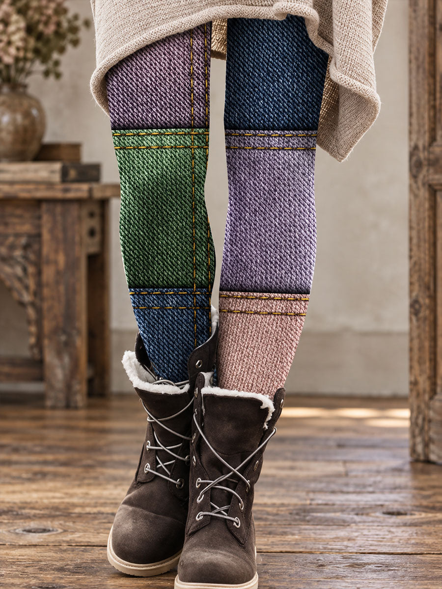 Leggings imprimés floraux artistiques pour femme, collection automne/hiver