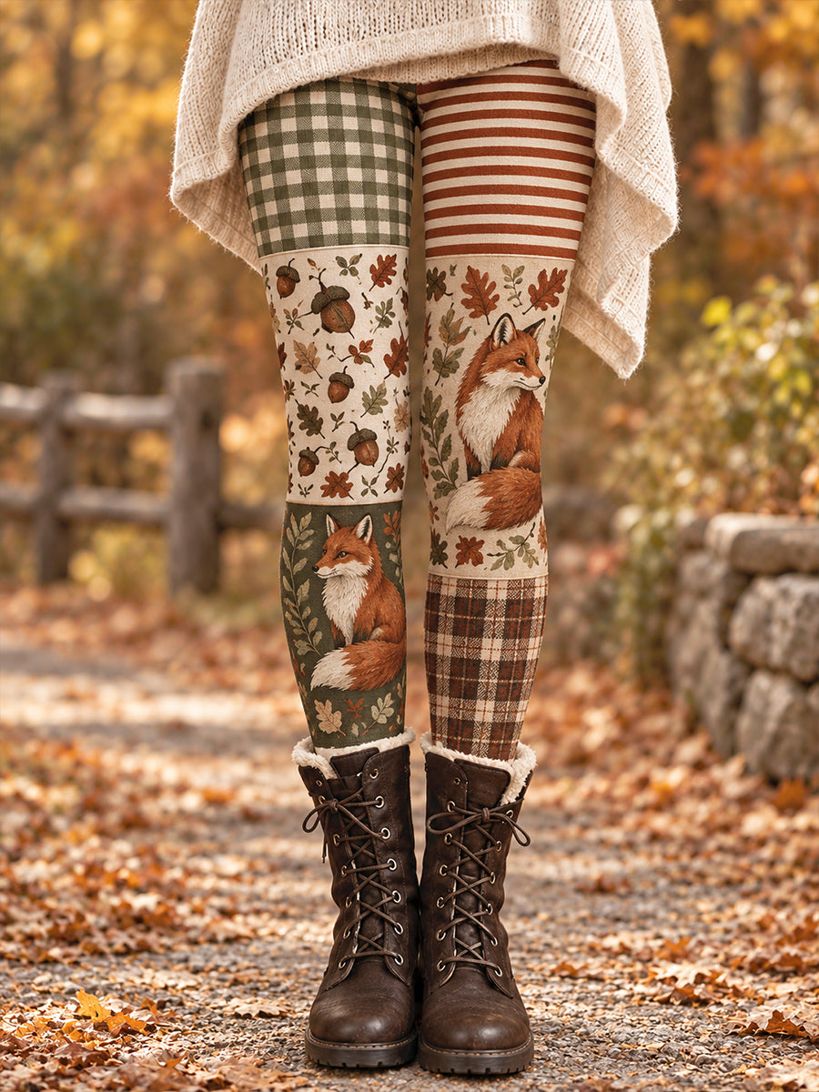 Leggings imprimés floraux artistiques pour femme, collection automne/hiver