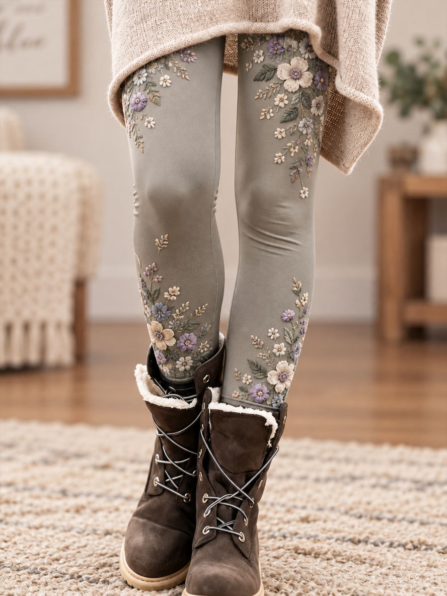 Leggings en velours imprimés motifs chats pour femme, collection automne/hiver