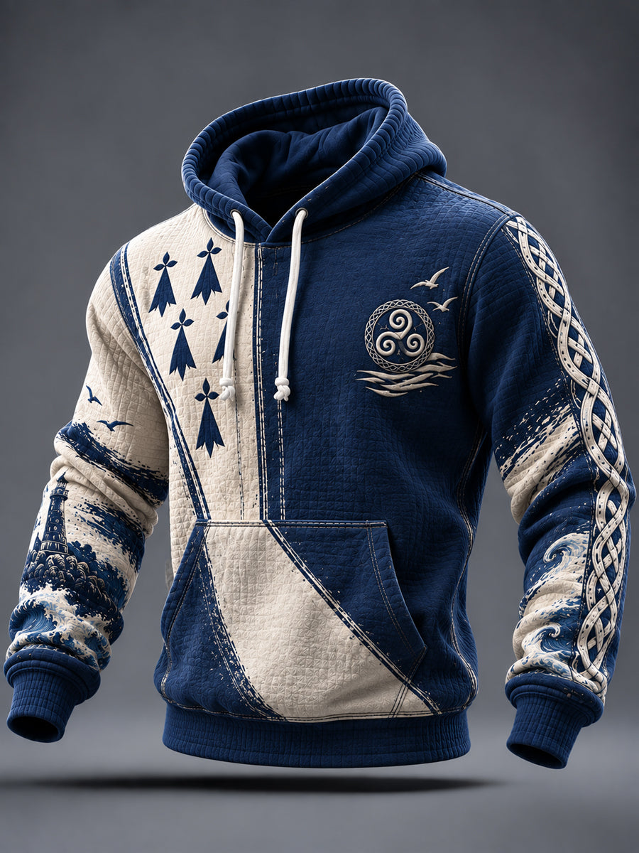 Sweat à capuche imprimé France Bretagne pour homme