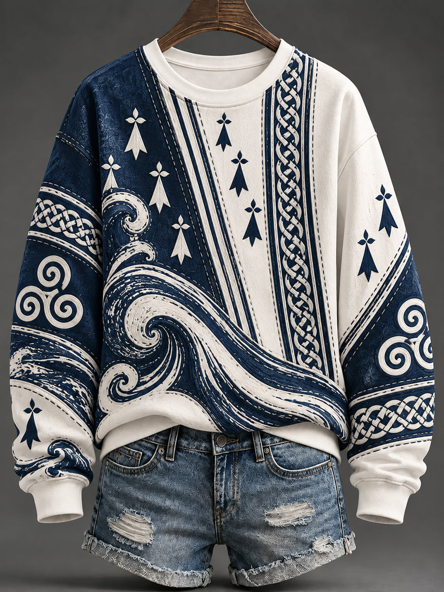 Sweat-shirt imprimé Bretagne pour femme