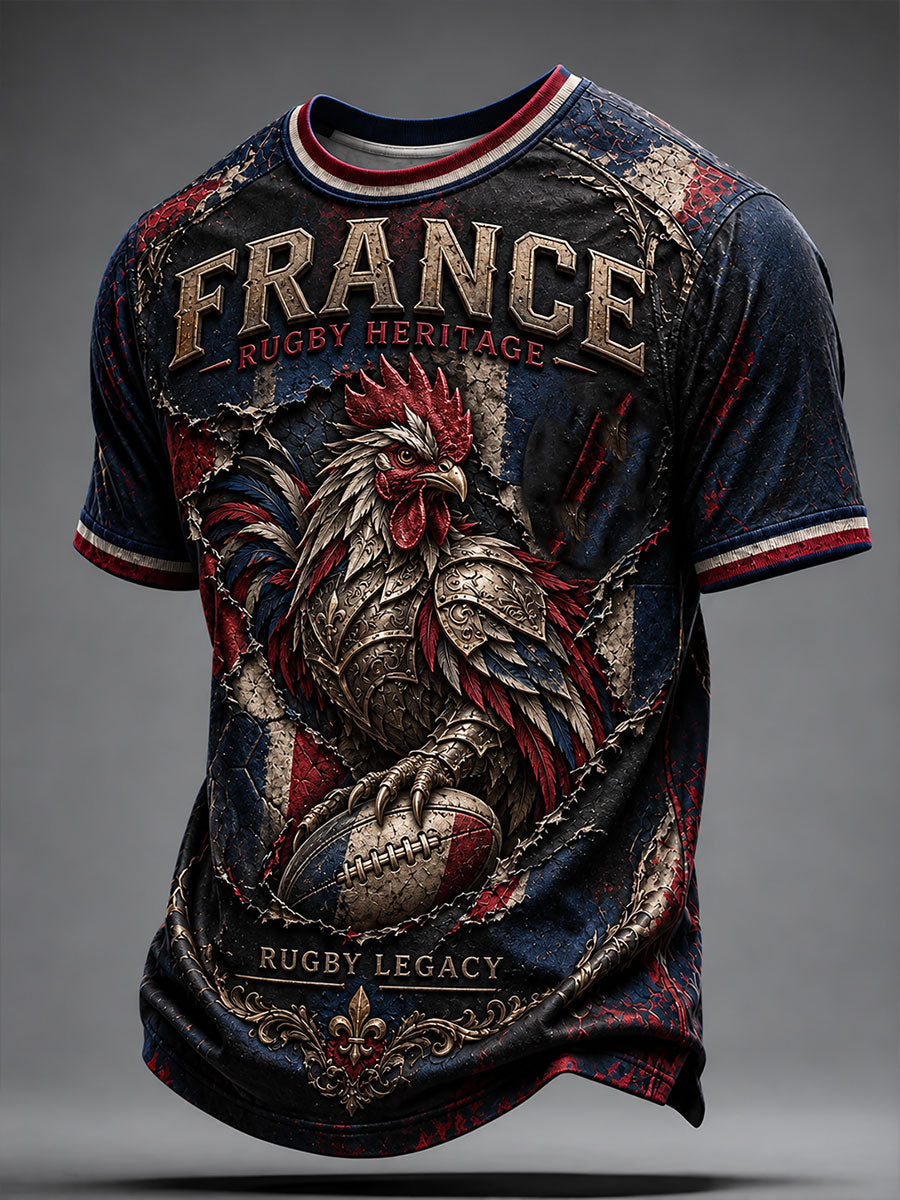 T-shirt imprimé France de rugby pour homme