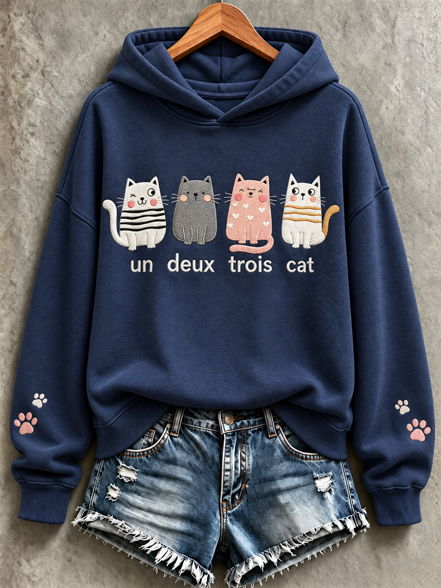 Sweat-shirt à imprimé animal mignon pour femme