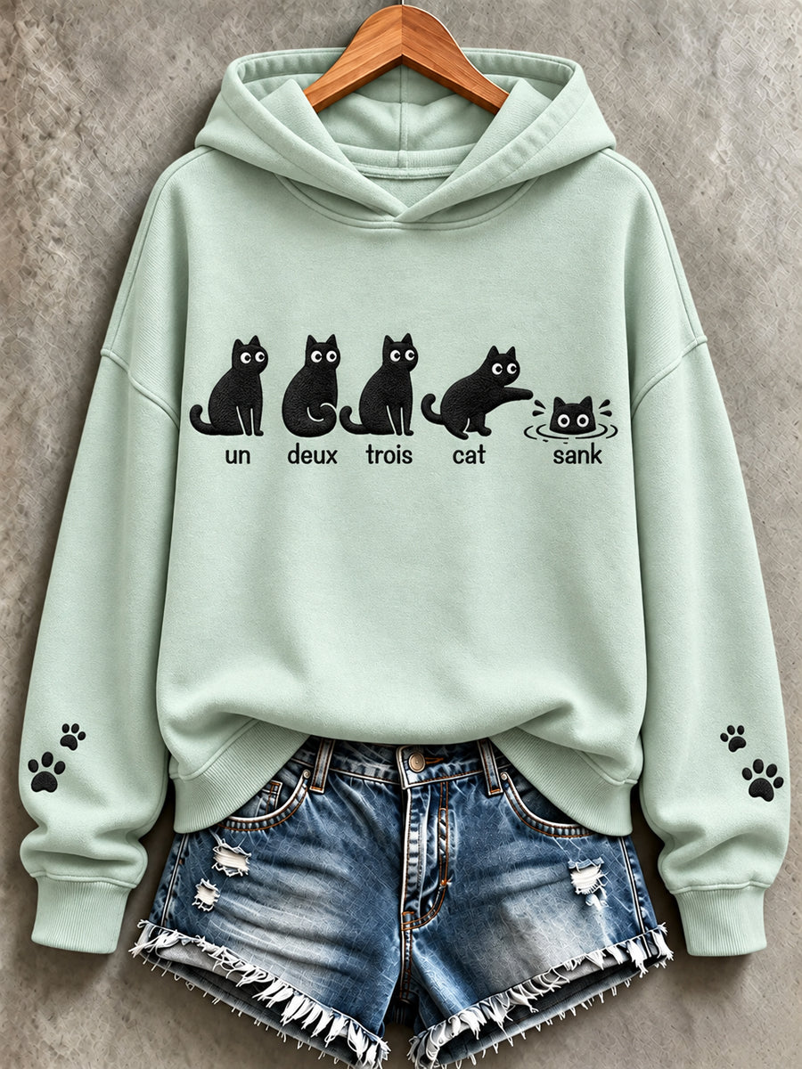 Sweat-shirt mignon à imprimé animalier pour femme