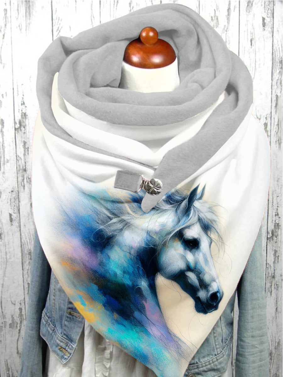 Écharpe et châle décontractés à motif artistique de cheval Taille Unique Echarpe