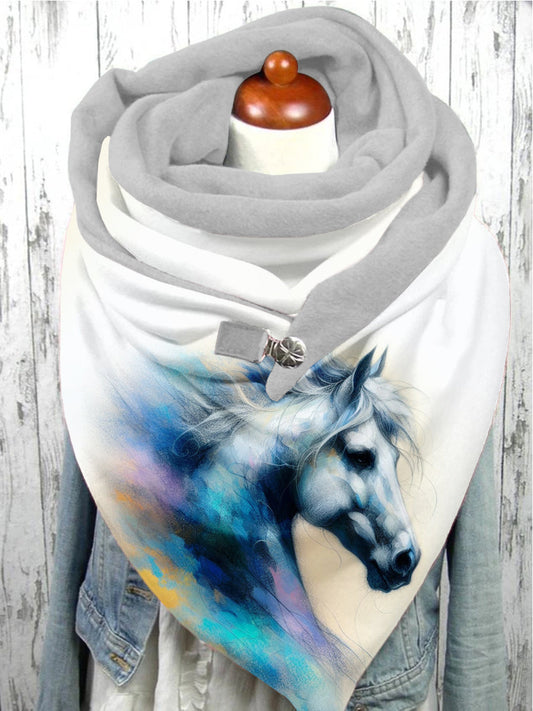 Écharpe et châle décontractés à motif artistique de cheval Taille Unique Echarpe