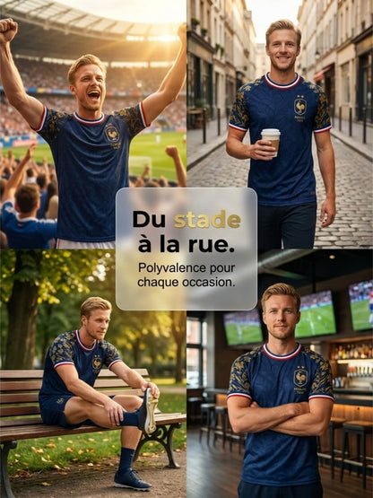 T-shirt manches courtes de football français pour hommes