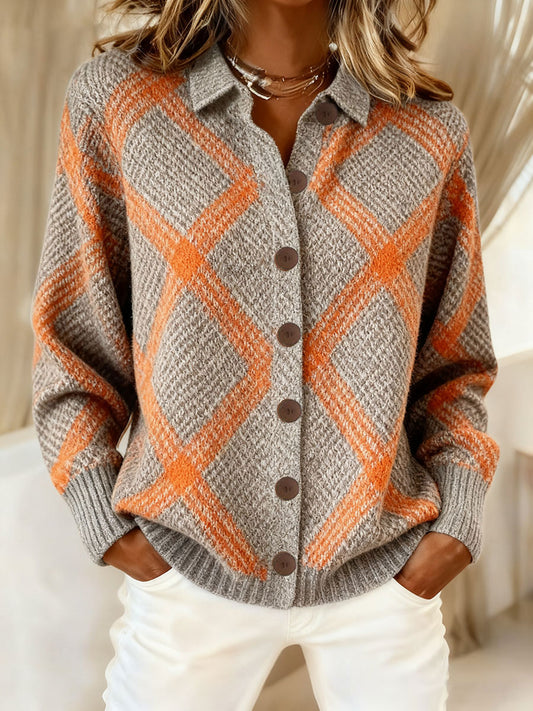 Femmes Automne Hiver Style Plaid Art Imprimé Tops