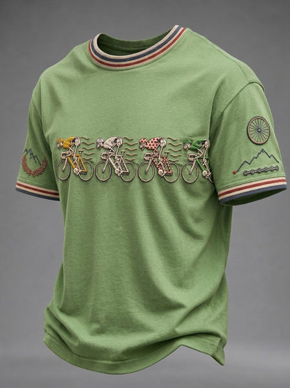 T-shirt à manches courtes pour homme, style vélo de skeleton