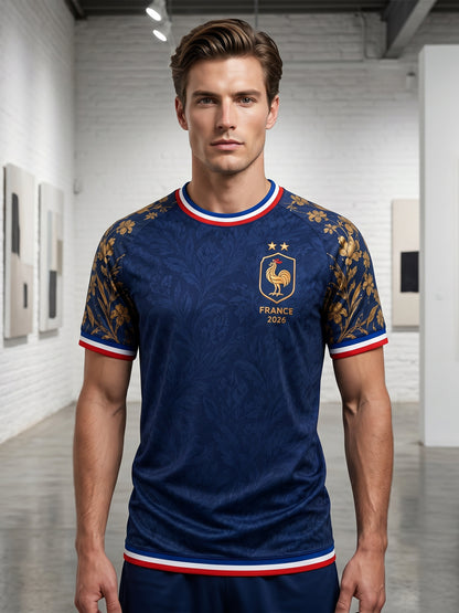 T-shirt manches courtes de football français pour hommes